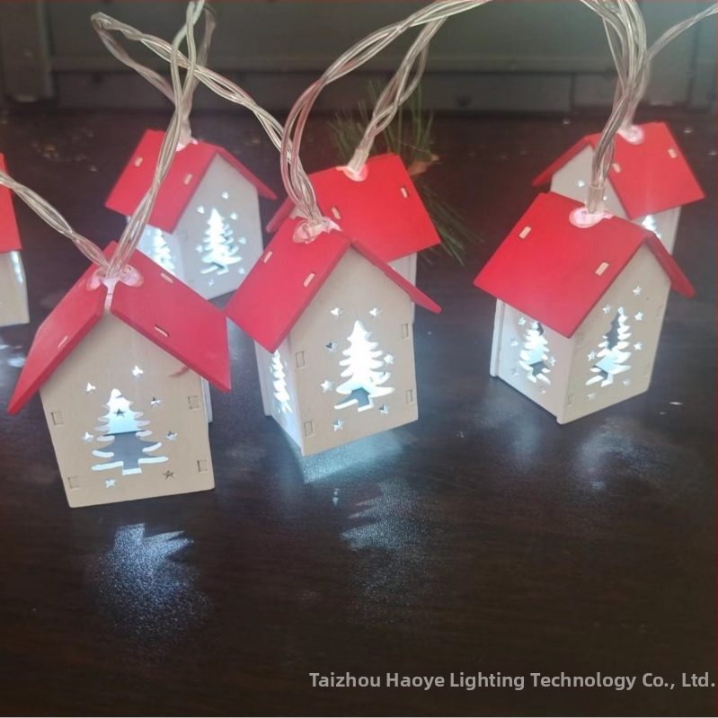 Valentino dienos Kalėdų šventė medinis mažas namelis LED šviesų girlianda viešbučio kambario miegamojo šviečianti atmosfera dekoratyvinės lemputės