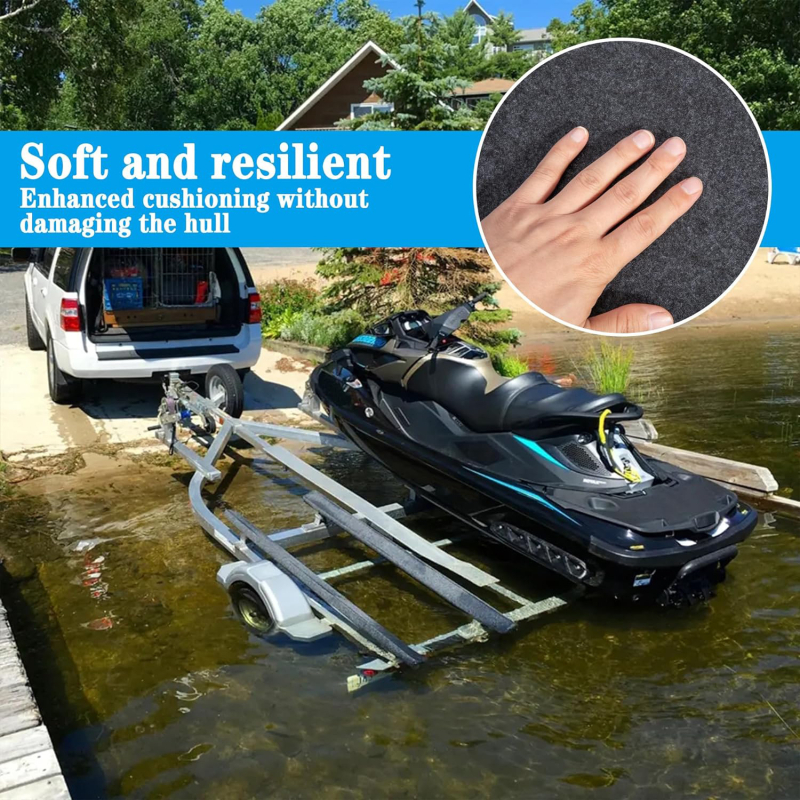 Jūras piekabes filca dubultslānis ar ūdensnecaurlaidīgu membrānas paklāju Āra laivu piekabes motorlaivas rampas garāžas doka vilkšanai