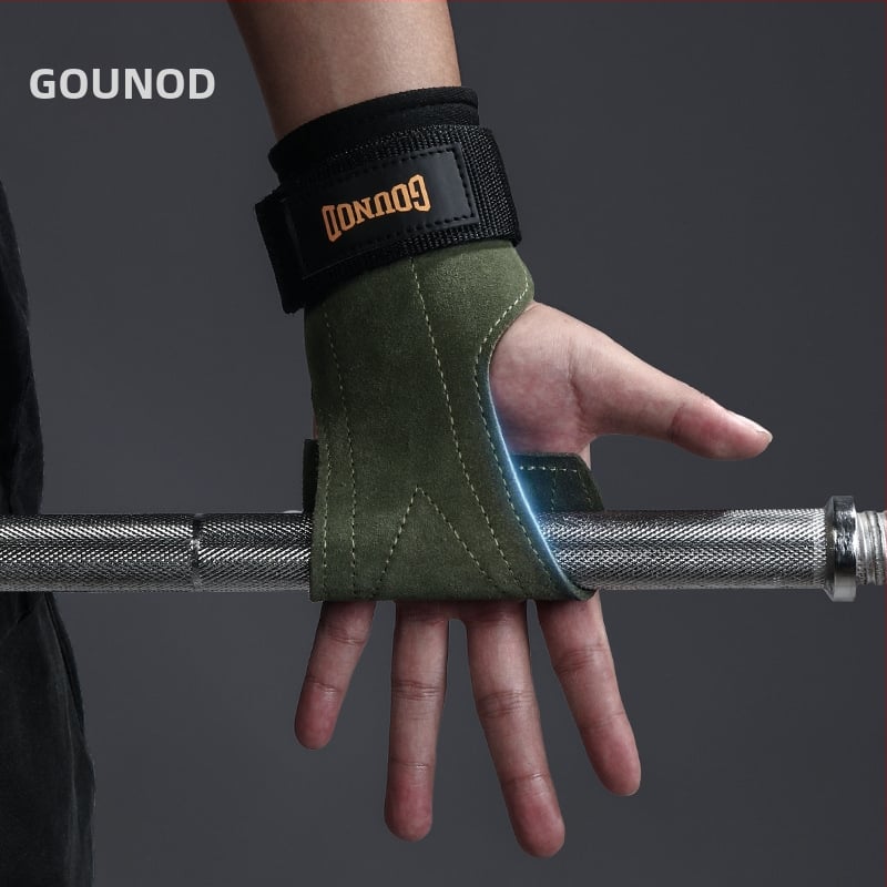 Προστασία παλάμης από δέρμα αγελάδας, ανθεκτικό στη φθορά, αντιολισθητικός εξοπλισμός προστασίας καρπού, ενισχυτής άρσης βαρών με σκληρό προστατευτικό έλξης