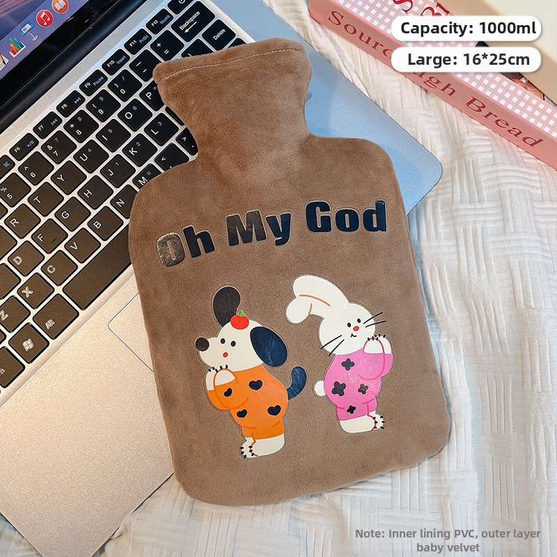 Bērnu samta karstā ūdens maisiņš 2024. gada jauns PVC augstas krāsas glīts meiteņu roku sildītājs skolniecēm ūdens injekcijas siltā ūdens maisiņš