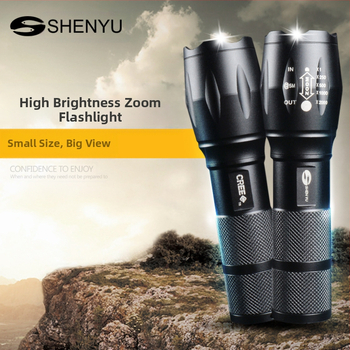 Ισχυρός φακός επαναφορτιζόμενος από κράμα αλουμινίου πέντε εξαιρετικά φωτεινά μίνι φορητά ηλεκτρικά φώτα μεγάλης εμβέλειας εξωτερικού χώρου A100