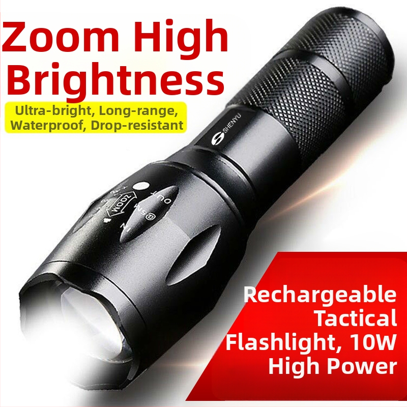 Erős fényű zseblámpa újratölthető alumínium ötvözetből készült öt szuperfényes, nagy hatótávolságú kültéri mini hordozható kis elektromos lámpa A100