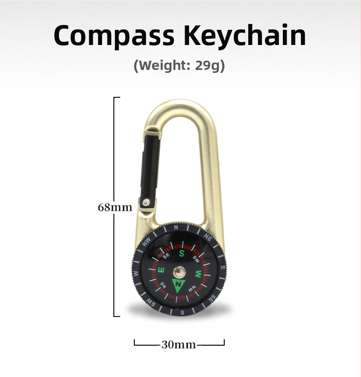 Kültéri taktikai túlélőfelszerelés Többfunkciós iránytű Iránytű Iránytű Ötvözetből készült hegymászó kulcstartó Iránytű Gyorsan akasztható