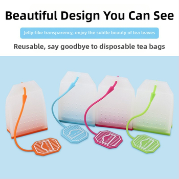 „Factory Direct Creative“ skaidrus kvadratinis silikoninis arbatos maišelis, filtro maišelis, silikoninė arbatos nuotėkio popietės arbatos ruošimo arbatos virimo aparatas