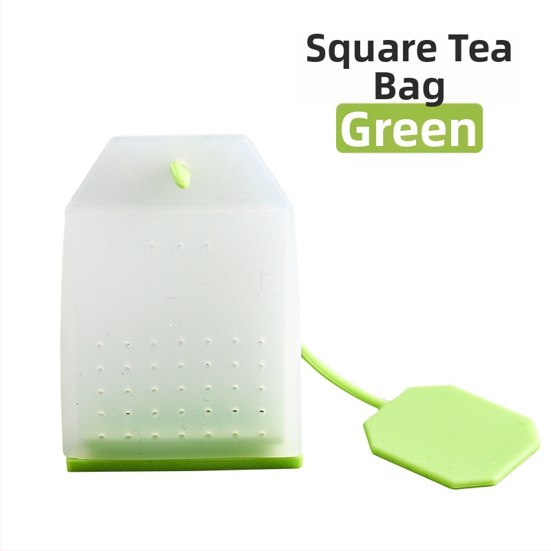 „Factory Direct Creative“ skaidrus kvadratinis silikoninis arbatos maišelis, filtro maišelis, silikoninė arbatos nuotėkio popietės arbatos ruošimo arbatos virimo aparatas