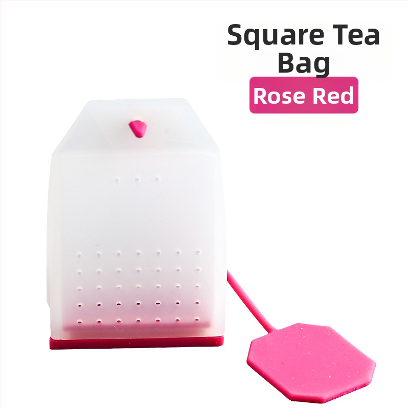 „Factory Direct Creative“ skaidrus kvadratinis silikoninis arbatos maišelis, filtro maišelis, silikoninė arbatos nuotėkio popietės arbatos ruošimo arbatos virimo aparatas