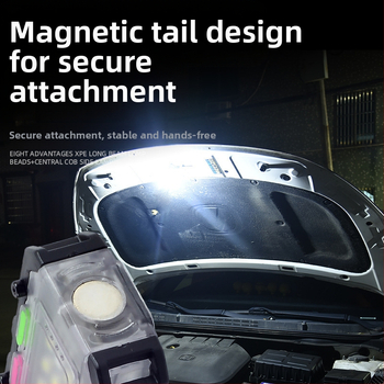 Διασυνοριακό φως μπρελόκ εξωτερικού χώρου διπλής πηγής φωτός ισχυρό φως μίνι φακός κλιπ καπέλου αυτοάμυνα εργασία κόκκινο και μπλε προειδοποιητικό φως