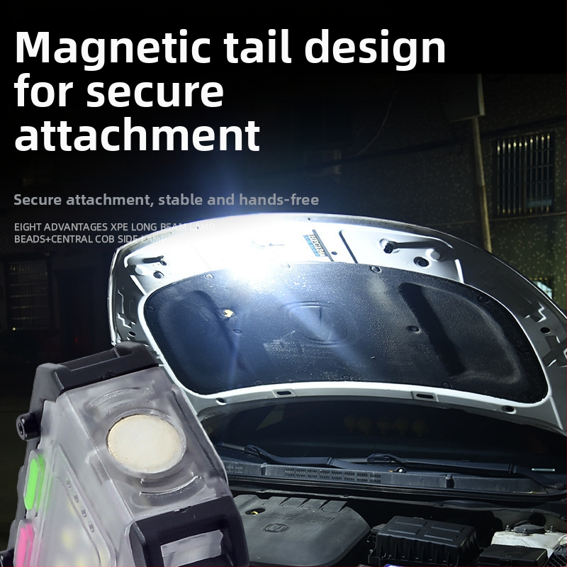 Трансгранична светлина за ключодържател, външен двоен източник на светлина, силна светлина, мини фенерче, щипка за шапка, светлина за самозащита, червена и синя предупредителна светлина