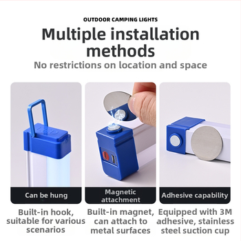 LED avarinė lempa, magnetinė pakabinama USB įkrovimo lempa, buitinė elektros energijos tiekimo nutraukimo naktinė prekystalio stovyklavimo avarinis apšvietimas