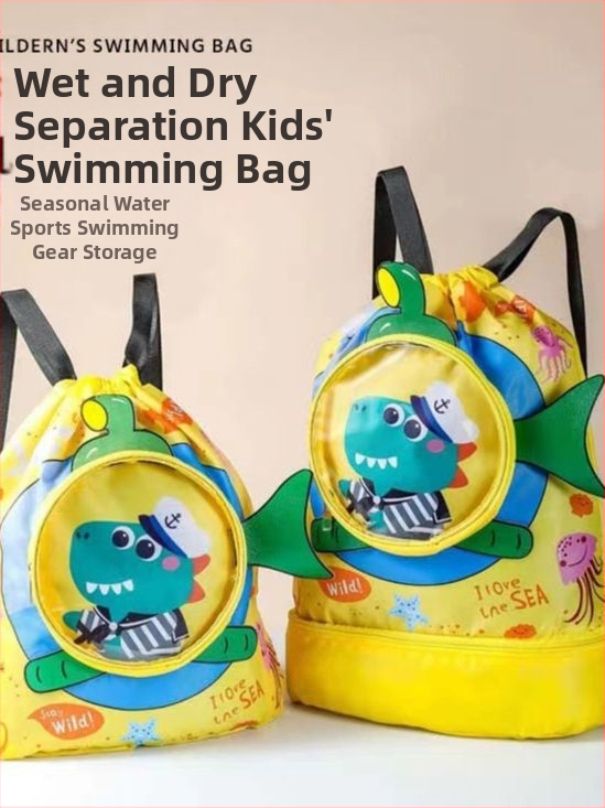 Jauna bērnu peldēšanas soma, sausas un mitras mazgāšanas soma, peldēšanas uzglabāšanas soma, pludmales uzglabāšanas mugursoma ar apmali