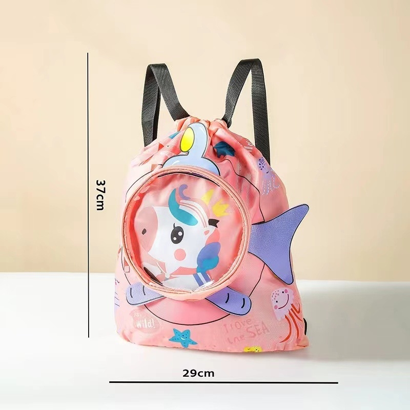 Νέα παιδική τσάντα κολύμβησης, τσάντα διαχωρισμού για στεγνό και βρεγμένο μπάνιο, τσάντα αποθήκευσης κολύμβησης, σακίδιο πλάτης με πλαίσιο και αποθήκευση στην παραλία