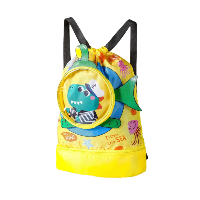 Νέα παιδική τσάντα κολύμβησης, τσάντα διαχωρισμού για στεγνό και βρεγμένο μπάνιο, τσάντα αποθήκευσης κολύμβησης, σακίδιο πλάτης με πλαίσιο και αποθήκευση στην παραλία