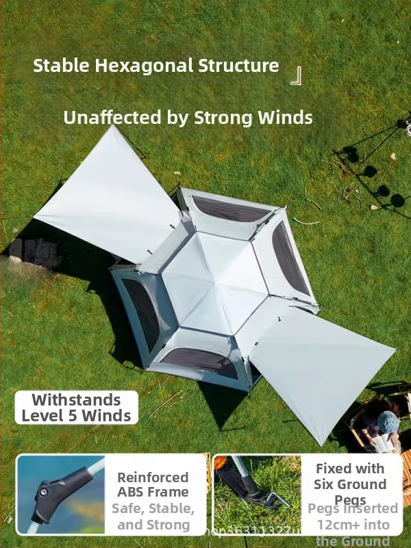 Палатка за външен преносим сгъваем къмпинг, водоустойчива, удебелена къмпинг екипировка, пълен комплект, автоматична палатка за пикник на открито
