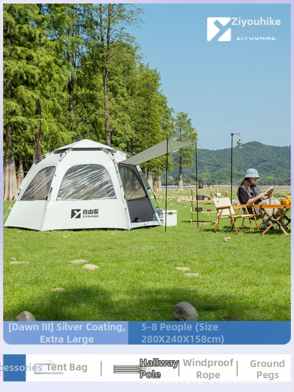 Telk välistingimustes kaasaskantav kokkupandav telkimine vihmakindel paksendatud telkimisvarustus täiskomplekt automaatne piknikutelk