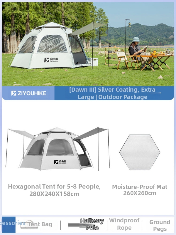 Telk välistingimustes kaasaskantav kokkupandav telkimine vihmakindel paksendatud telkimisvarustus täiskomplekt automaatne piknikutelk