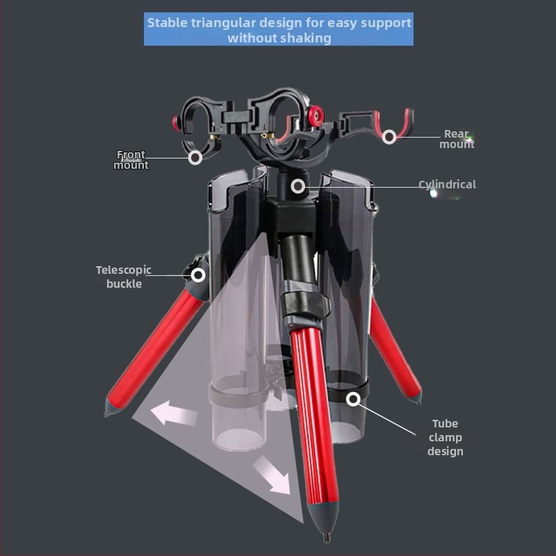 Скоба за въдица Double Fortress с триъгълна скоба, алуминиева сплав, преносима скоба за въдица Luya, скоба за въдица, скоба за батерия за въдица Sea...