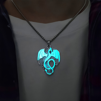 Europos ir Amerikos teisių žaidimo šviečiantis Fengshen pterozauro pakabukas, cinko lydinio, nerūdijančio plieno grandinėlės stiliaus, hiphopo šviečiantis vyriškas karoliai