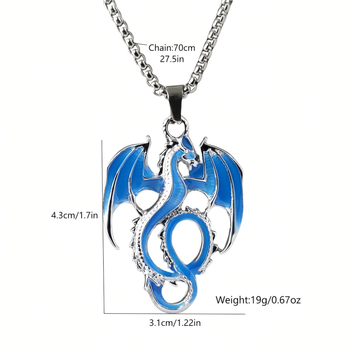 Europos ir Amerikos teisių žaidimo šviečiantis Fengshen pterozauro pakabukas, cinko lydinio, nerūdijančio plieno grandinėlės stiliaus, hiphopo šviečiantis vyriškas karoliai