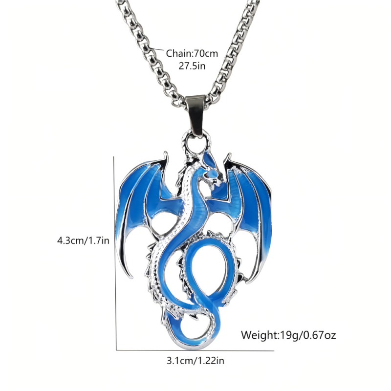 Euroopa ja Ameerika õiguste mängu helendav Fengsheni pterosauruse ripats tsingisulamist roostevabast terasest ketiga trendikas hiphop-helendav meeste kaelakee