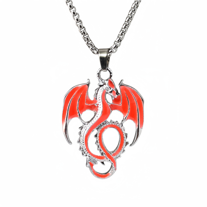 Euroopa ja Ameerika õiguste mängu helendav Fengsheni pterosauruse ripats tsingisulamist roostevabast terasest ketiga trendikas hiphop-helendav meeste kaelakee