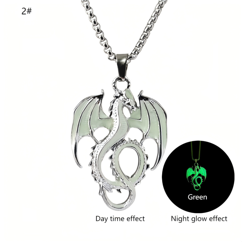 Europos ir Amerikos teisių žaidimo šviečiantis Fengshen pterozauro pakabukas, cinko lydinio, nerūdijančio plieno grandinėlės stiliaus, hiphopo šviečiantis vyriškas karoliai