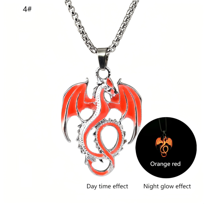 Europos ir Amerikos teisių žaidimo šviečiantis Fengshen pterozauro pakabukas, cinko lydinio, nerūdijančio plieno grandinėlės stiliaus, hiphopo šviečiantis vyriškas karoliai