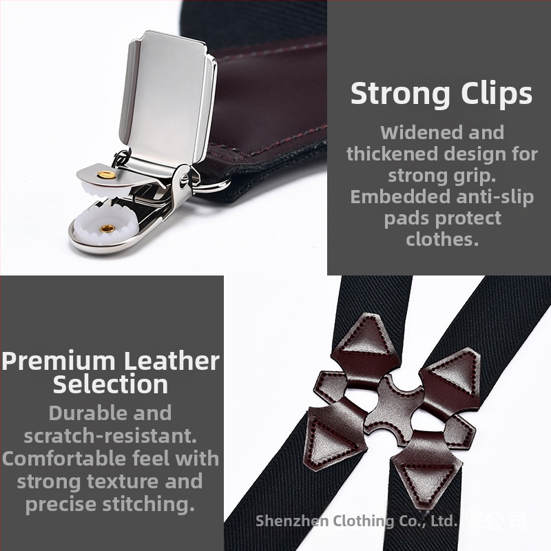 Pánske svadobné šaty s bočným sponou, vysoký elastický ramienko pre bacuľaté osoby, výrazný európsky štýl, retro ležérny popruh 8