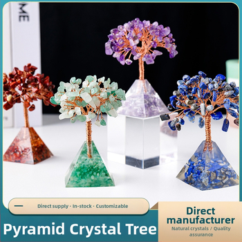 Tarpvalstybinis karštas išpardavimas Natūralus krištolinis žvyras Turto medis Klijai Lašinantis Derva Piramidės Pagrindas Namų Svetainės Dekoravimo Papuošalai