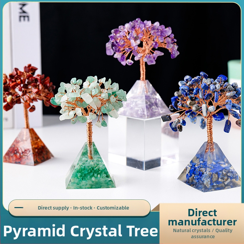 Tarpvalstybinis karštas išpardavimas Natūralus krištolinis žvyras Turto medis Klijai Lašinantis Derva Piramidės Pagrindas Namų Svetainės Dekoravimo Papuošalai