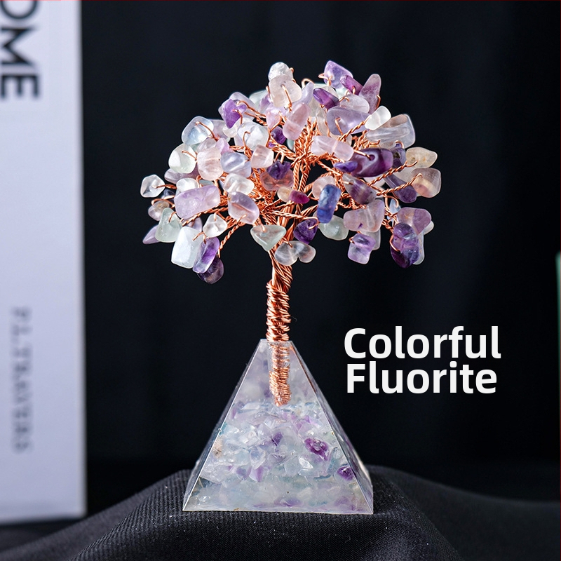 Tarpvalstybinis karštas išpardavimas Natūralus krištolinis žvyras Turto medis Klijai Lašinantis Derva Piramidės Pagrindas Namų Svetainės Dekoravimo Papuošalai