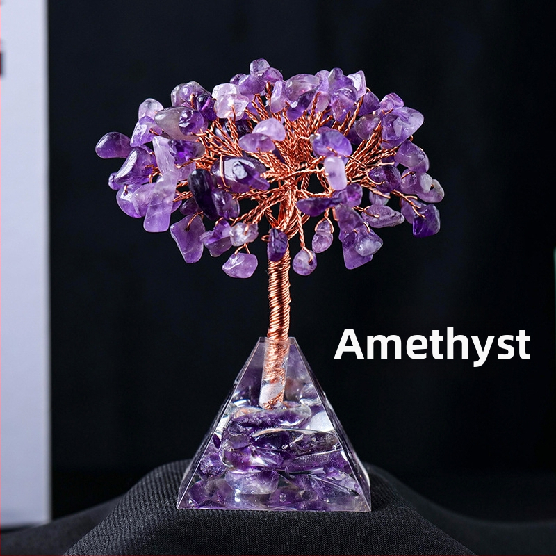 Tarpvalstybinis karštas išpardavimas Natūralus krištolinis žvyras Turto medis Klijai Lašinantis Derva Piramidės Pagrindas Namų Svetainės Dekoravimo Papuošalai