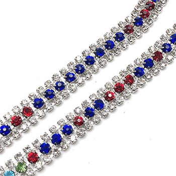 Tehase otsemüük kolmest reast vaskteemantketist küünisahela värvi rhinestone ketiga küünisrõivaste kaunistuseks isetehtud ehete aksessuaarid