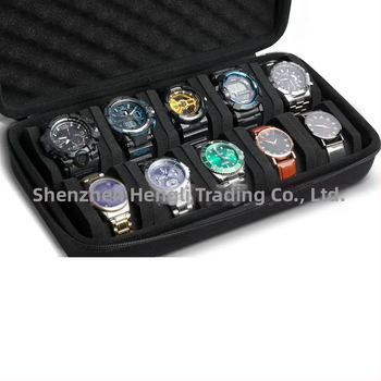 Кутия за съхранение на часовници с 10 картички и твърд корпус с цип, подходяща за подаръци