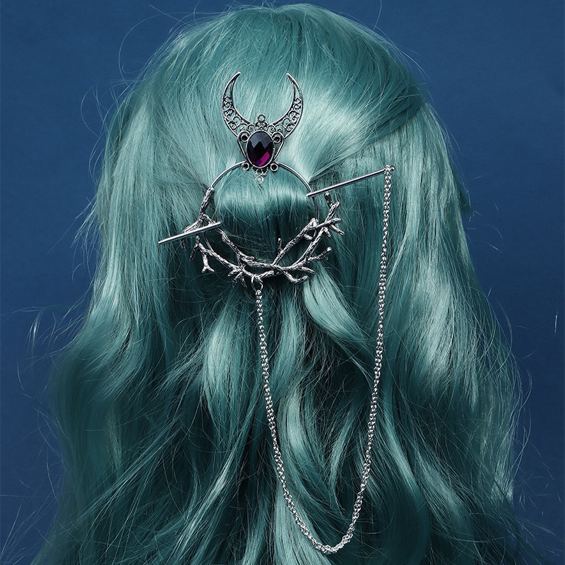 „Chensu“ unikalus, tarpvalstybinis, raganos, vikingų, cirkonio, elegantiškas, madingas, taškuotas plaukų aksesuaras mergaitei, retro stiliaus, personalizuoti plaukų aksesuarai