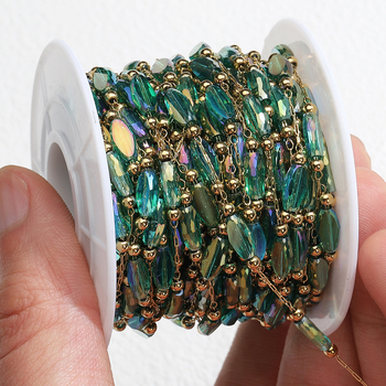 Κολιέ με χάντρες από κρύσταλλο 18 καρατίων χρώματος, βραχιόλι, αξεσουάρ κοσμημάτων diy, ημιτελής αλυσίδα, διασυνοριακή χονδρική πώληση