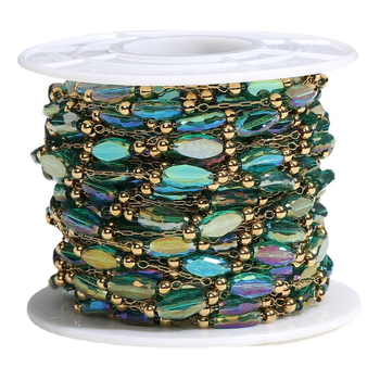 Κολιέ με χάντρες από κρύσταλλο 18 καρατίων χρώματος, βραχιόλι, αξεσουάρ κοσμημάτων diy, ημιτελής αλυσίδα, διασυνοριακή χονδρική πώληση