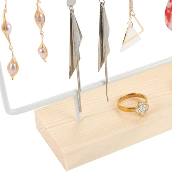 Suport de depozitare pentru cercei cu bijuterii metalice, 2 straturi, 3 straturi, 4 straturi, 5 straturi, 96 de găuri, suport pentru cercei, suport de afișare pentru cercei, bază din lemn