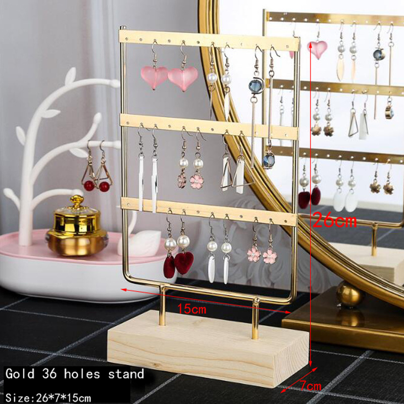 Suport de depozitare pentru cercei cu bijuterii metalice, 2 straturi, 3 straturi, 4 straturi, 5 straturi, 96 de găuri, suport pentru cercei, suport de afișare pentru cercei, bază din lemn