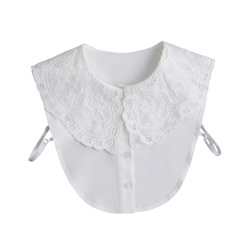 Ilusale tüdrukule mõeldud kroonlehtedega võltskaelarihm sekunditega, mänguline ja armas valge puuvillase särgi stiilis võltskaelarihm piiriüleselt tootjalt hulgimüük