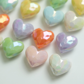 Lausvärviga kaetud AB Macaron lõigatud armastuse isetegemise mobiiltelefoni keti helmestega aksessuaarid sirge auguga virsiku südame materjal hulgimüük