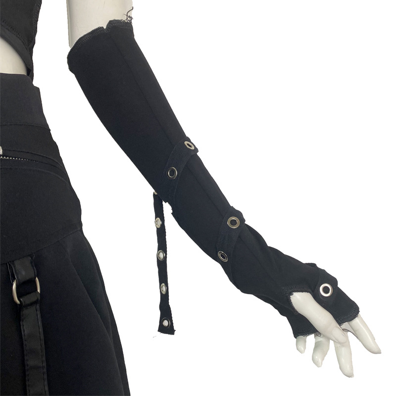 Naiste sõrmedeta kindad mustad pooltõmblukuga mootorratta stiilis harajuku kuum tüdruk trendikas lahe tänav kevad- ja suvekiirte saatmine