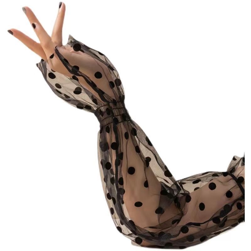 Suvised pitsist päikesekaitsekreemi võrgust varrukad, naiste õhukesed UV-vastased kindad, pikkade varrukatega sõidukindad, kaitsvad ratsakindad