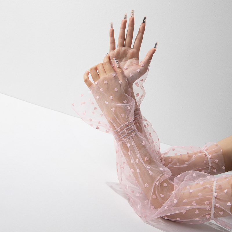 Suvised pitsist päikesekaitsekreemi võrgust varrukad, naiste õhukesed UV-vastased kindad, pikkade varrukatega sõidukindad, kaitsvad ratsakindad