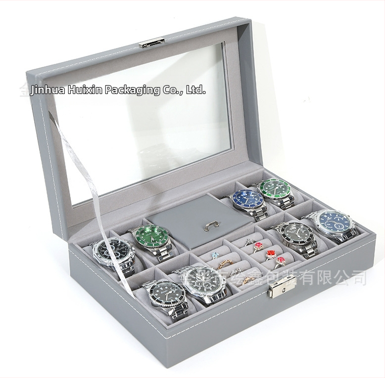 Χονδρική πώληση ρολογιών υψηλής ποιότητας, κουτί κοσμημάτων αποθήκευσης ρολογιών, έτοιμο δερμάτινο ρολόι, διαφανές κουτί αποθήκευσης παραθύρων