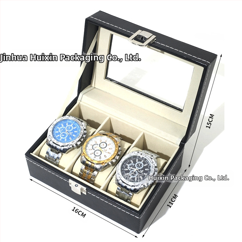 Χονδρική πώληση ρολογιών υψηλής ποιότητας, κουτί κοσμημάτων αποθήκευσης ρολογιών, έτοιμο δερμάτινο ρολόι, διαφανές κουτί αποθήκευσης παραθύρων
