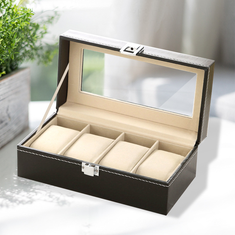 Χονδρική πώληση ρολογιών υψηλής ποιότητας, κουτί κοσμημάτων αποθήκευσης ρολογιών, έτοιμο δερμάτινο ρολόι, διαφανές κουτί αποθήκευσης παραθύρων
