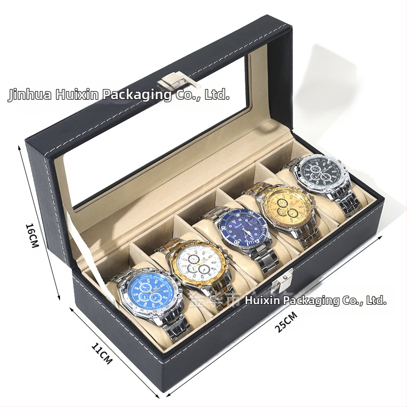Χονδρική πώληση ρολογιών υψηλής ποιότητας, κουτί κοσμημάτων αποθήκευσης ρολογιών, έτοιμο δερμάτινο ρολόι, διαφανές κουτί αποθήκευσης παραθύρων