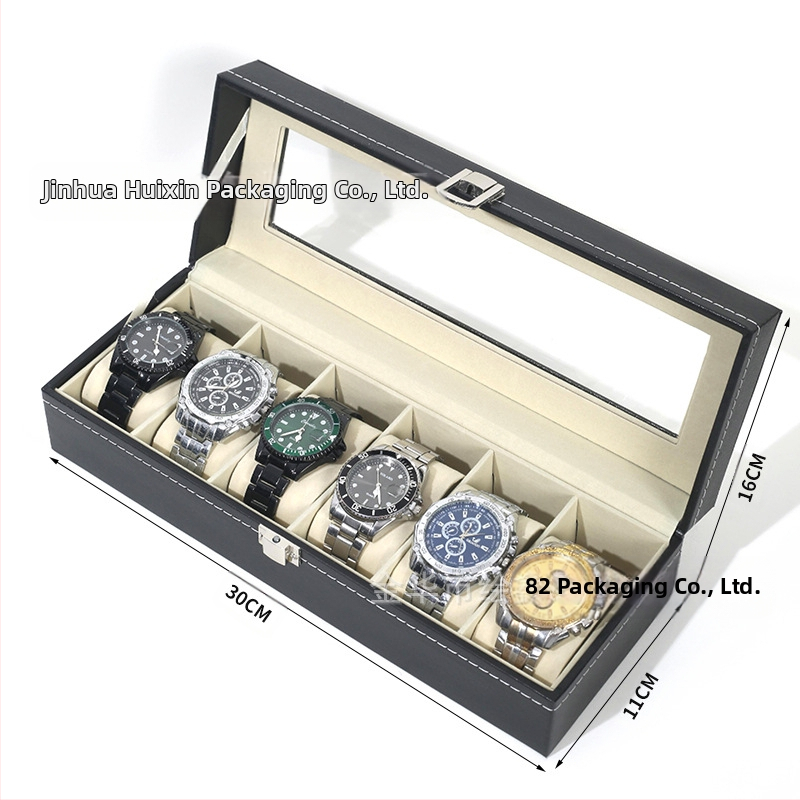 Χονδρική πώληση ρολογιών υψηλής ποιότητας, κουτί κοσμημάτων αποθήκευσης ρολογιών, έτοιμο δερμάτινο ρολόι, διαφανές κουτί αποθήκευσης παραθύρων