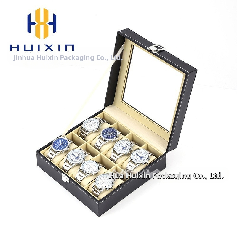Χονδρική πώληση ρολογιών υψηλής ποιότητας, κουτί κοσμημάτων αποθήκευσης ρολογιών, έτοιμο δερμάτινο ρολόι, διαφανές κουτί αποθήκευσης παραθύρων