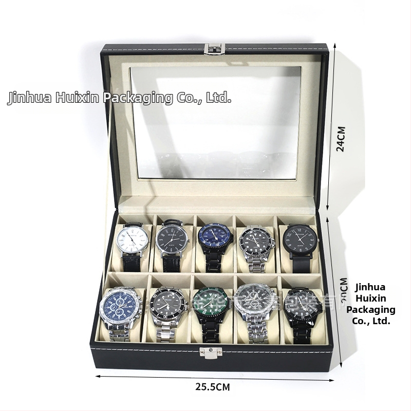 Χονδρική πώληση ρολογιών υψηλής ποιότητας, κουτί κοσμημάτων αποθήκευσης ρολογιών, έτοιμο δερμάτινο ρολόι, διαφανές κουτί αποθήκευσης παραθύρων